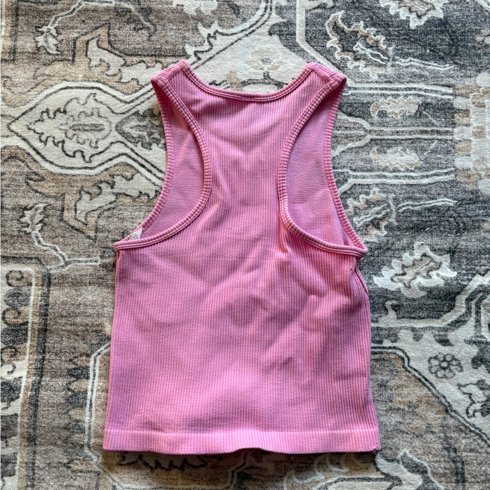 Pink Ribbed Tank Top - Picture 3 of 3
